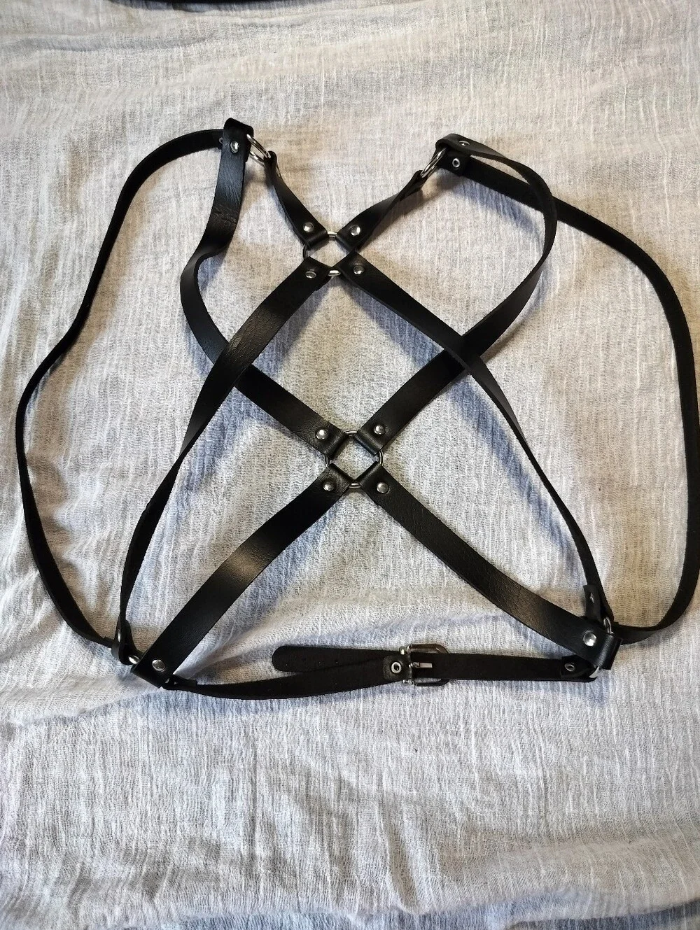 NEW Artisan Harness 100% Leather Bra Belt One Size Gothic Sexy Adjustable